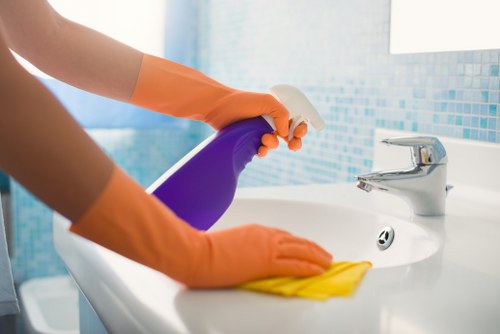 Commercial cleaner in Earlscourt working in an office space